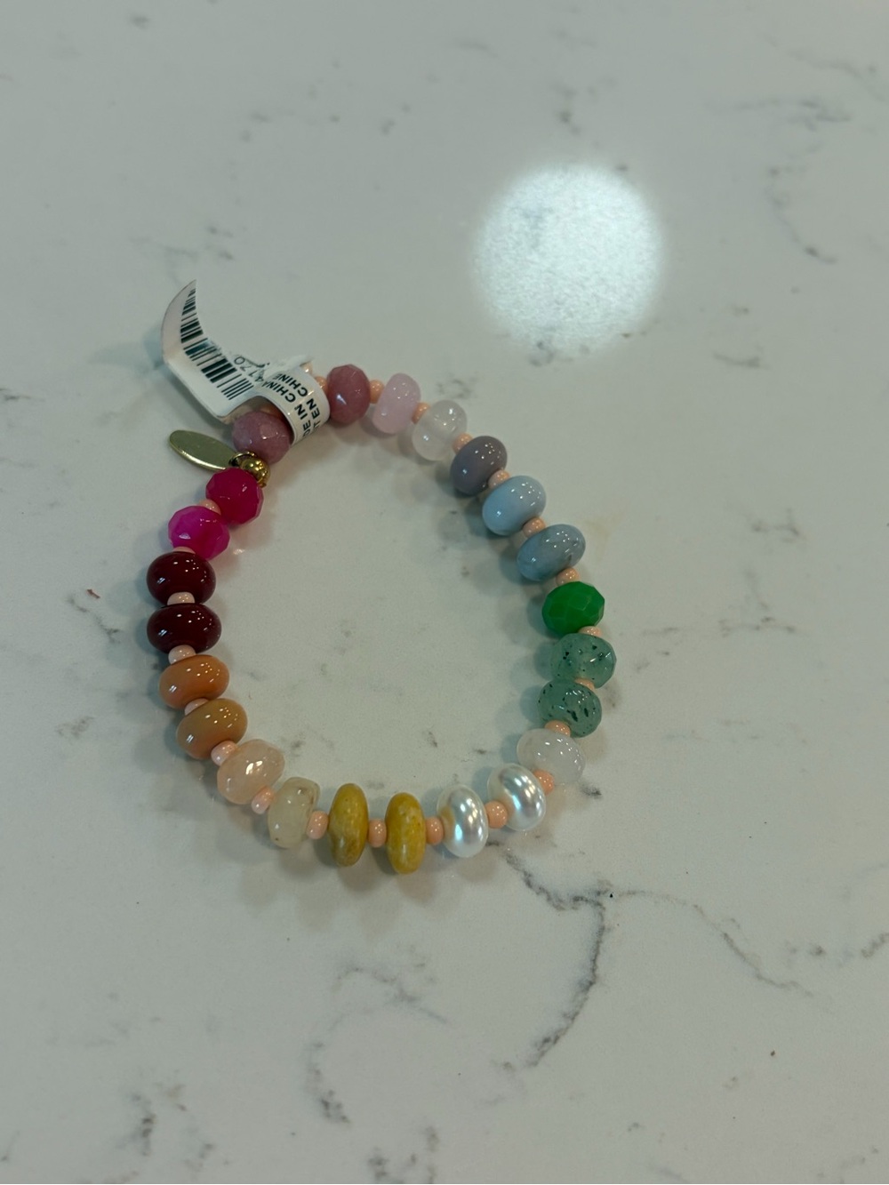 Anthropologie Multicolor Beaded Bracelet with Pearl Accent